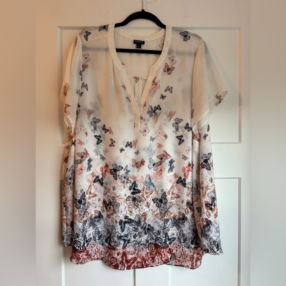Torrid Multicolor Butterfly Blouse
